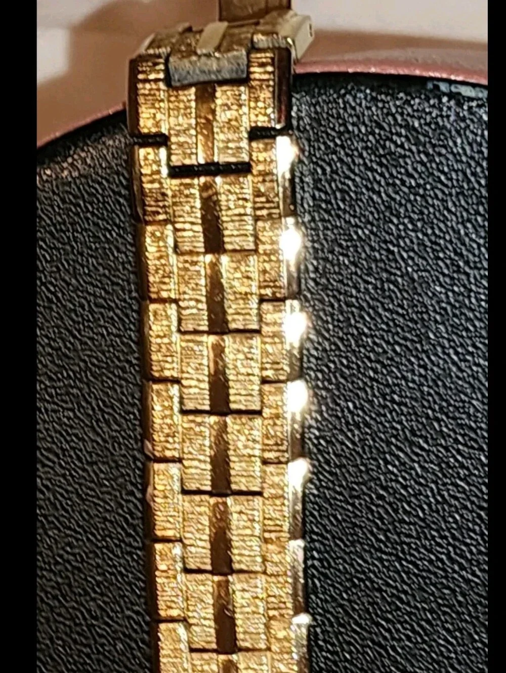 Elgin Gold-Tone Women's Dress Watch with Black Dial